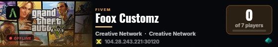 Foox Customz live status badge