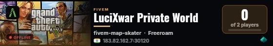 LuciXwar Private World live status badge