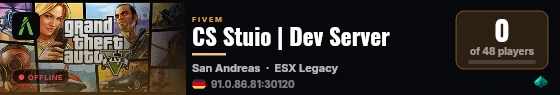 CS Stuio | Dev Server live status badge