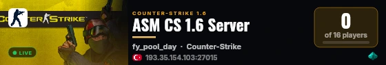 ASM CS 1.6 Server live status badge