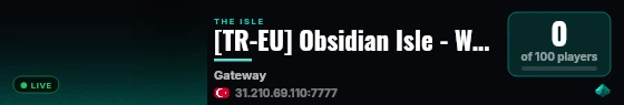 [TR-EU] Obsidian Isle - Website - 3x Growth - Low Rules live status badge
