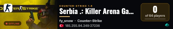 Serbia .: Killer Arena Gaming Server :. live status badge