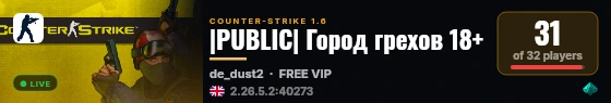 |PUBLIC| Город грехов 18+ live status badge