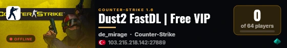 Dust2 FastDL | Free VIP live status badge