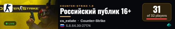 Российский публик 16+ live status badge