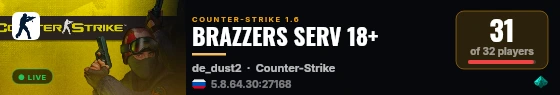 BRAZZERS SERV 18+ live status badge