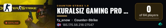 KURALSIZ GAMING PRO PUBLIC 2017 live status badge