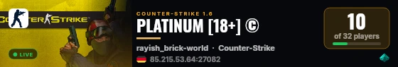 PLATINUM [18+] © live status badge