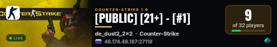 [PUBLIC] [21+] - [#1] live status badge