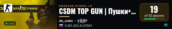 CSDM TOP GUN | Пушки+Лазеры live status badge