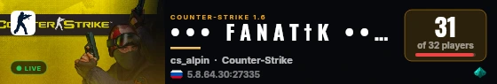 • • •   F A N A T † K   • • •  #1 live status badge