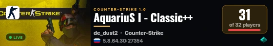 AquariuS I - Classic++ live status badge