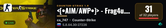 <[•AIM/AWP•]> - Frag4u.pl - [TOP 1 W PL] [HS VOTE] [8VS8] live status badge