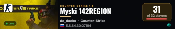 Myski 142REGION live status badge