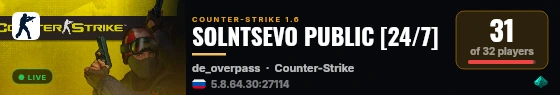SOLNTSEVO PUBLIC [24/7] live status badge