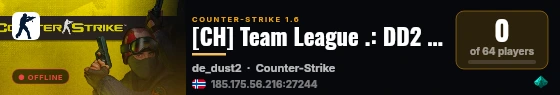 [CH] Team League .: DD2 Public Espanish CS 1.6 Server :. live status badge