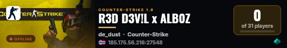 R3D D3V!L x ALB0Z live status badge