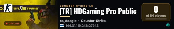 [TR] HDGaming Pro Public live status badge
