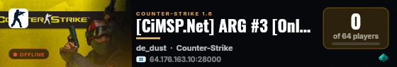 [CiMSP.Net] ARG #3 [Only de_Inferno] by cimsp.com live status badge