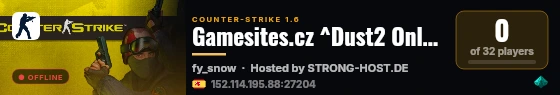 Gamesites.cz ^Dust2 Only #1 live status badge