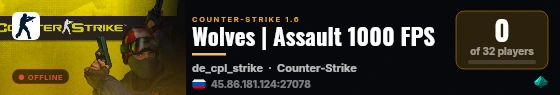 Wolves | Assault 1000 FPS live status badge