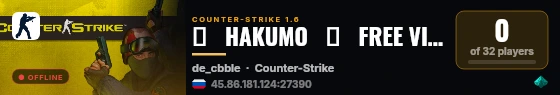 ♥   HAKUMO   █   FREE VIP+ 24/7   █ live status badge