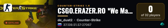 CSGO.ERAZER.RO *We Make The Difference* live status badge