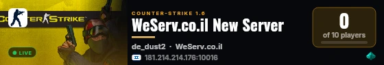 WeServ.co.il New Server live status badge