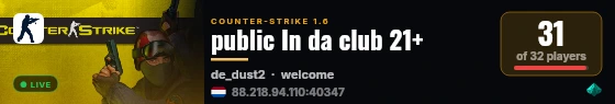 public In da club 21+ live status badge