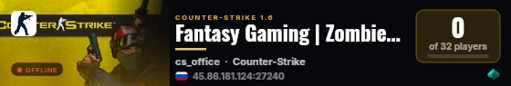 Fantasy Gaming | Zombie Escape | FREE VIP | [CSO + Eventos!] live status badge