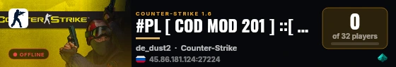 #PL [ COD MOD 201 ] ::[ RESET 24 LUTY 12.00 ]:: StrefaSkilla.pl @pukawka.pl live status badge