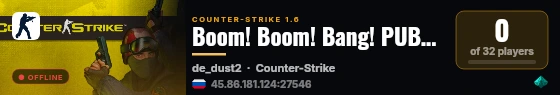 Boom! Boom! Bang! PUBLIC 18+ live status badge