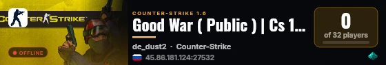 Good War ( Public ) | Cs 1.6 live status badge