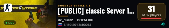 [PUBLIC] classic Server 18+ live status badge
