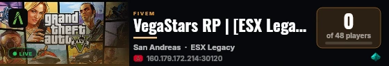 VegaStars RP | [ESX Legacy] live status badge