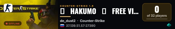 ♥   HAKUMO   █   FREE VIP+ 24/7   █ live status badge