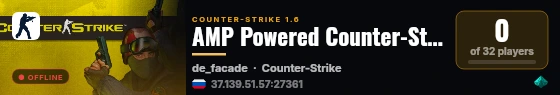 AMP Powered Counter-Strike 1.6 Server live status badge