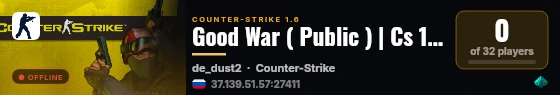 Good War ( Public ) | Cs 1.6 live status badge