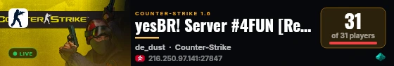 [VIETNAM] Public [CS 1.6] #1 Gaming Legend Arena live status badge