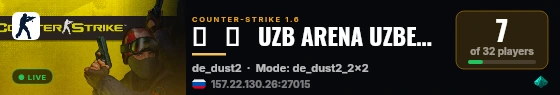 ▅   █   UZB ARENA UZBEKISTAN █   ▅   █   FREE VIP  █ live status badge