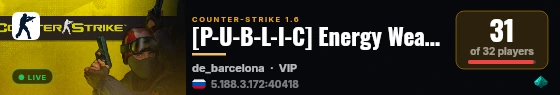 [P-U-B-L-I-C] Energy Weapons Arena live status badge