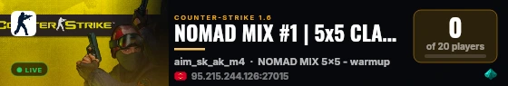 NOMAD MIX #1 | 5x5 CLANWAR | KG live status badge