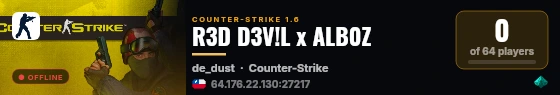 R3D D3V!L x ALB0Z live status badge