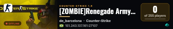 [ZOMBIE]Renegade Army `NoN-SteaM` [ragaming.org] [1000FPS] live status badge