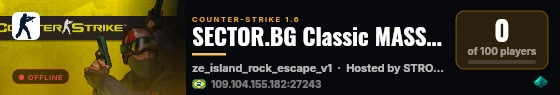 SECTOR.BG Classic MASSIVE 18+ [HLstatsX] live status badge