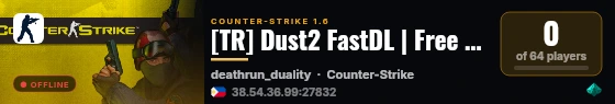 [TR] Dust2 FastDL | Free VIP live status badge