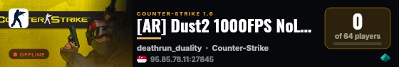 [AR] Dust2 1000FPS NoLag | Free VIP live status badge