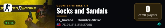 Socks and Sandals live status badge