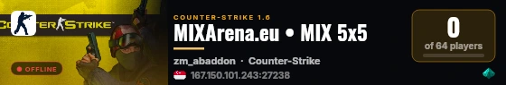 MIXArena.eu • MIX 5x5 live status badge