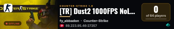 [TR] Dust2 1000FPS NoLag | Free VIP live status badge